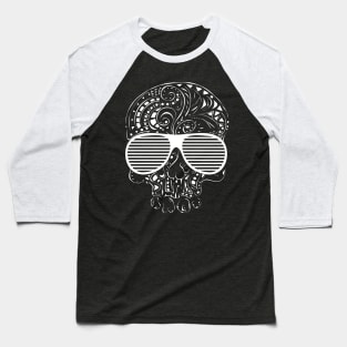 Limited Edition Tribal tattoo style gothic skull Baseball T-Shirt